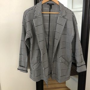 Plaid Black and White suit jacket